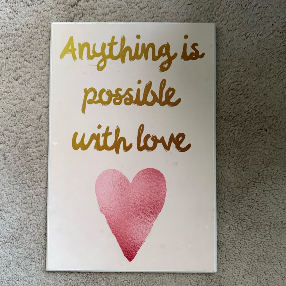 Inspirational Wall Art with Gold and Pink Accents